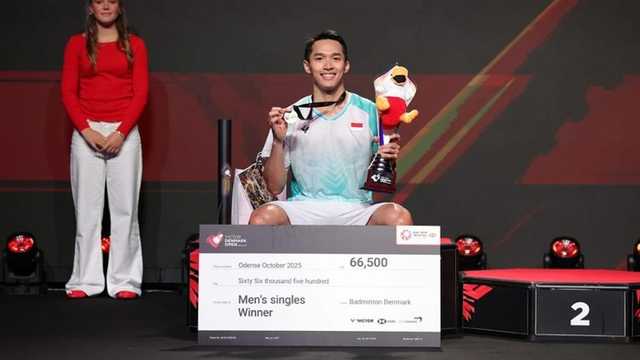 Jonatan Christie Raih Gelar Kedua Tahun Ini, Taklukkan Shi Yu Qi di Denmark Open