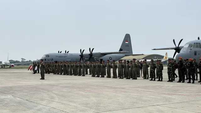 Tiga Hercules TNI AU kembali setelah misi kemanusiaan Gaza
