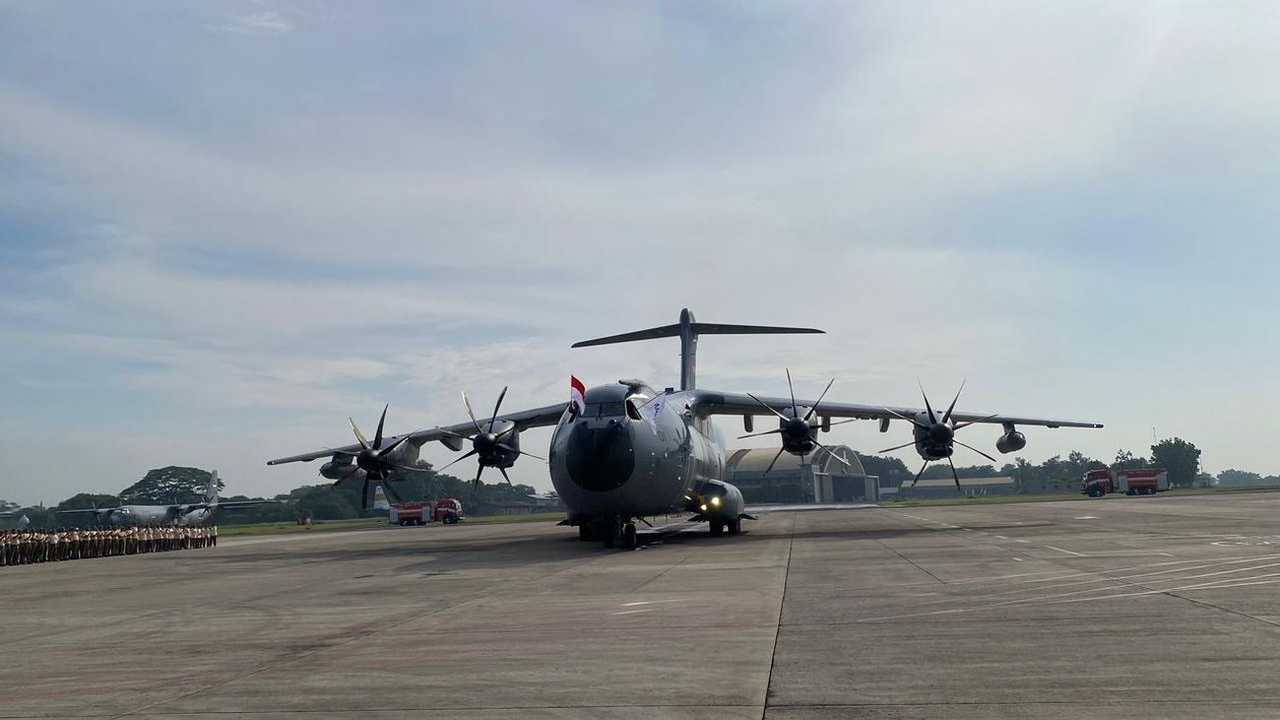 Indonesia Sambut Pesawat Angkut A400M, Perkuat Armada TNI AU
