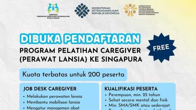 KemenPPPA buka pelatihan gratis perawat lansia ke Singapura, tawarkan gaji dua digit