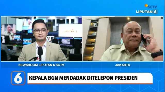 Prabowo telepon Kepala BGN Dadan Hindayana saat wawancara SCTV