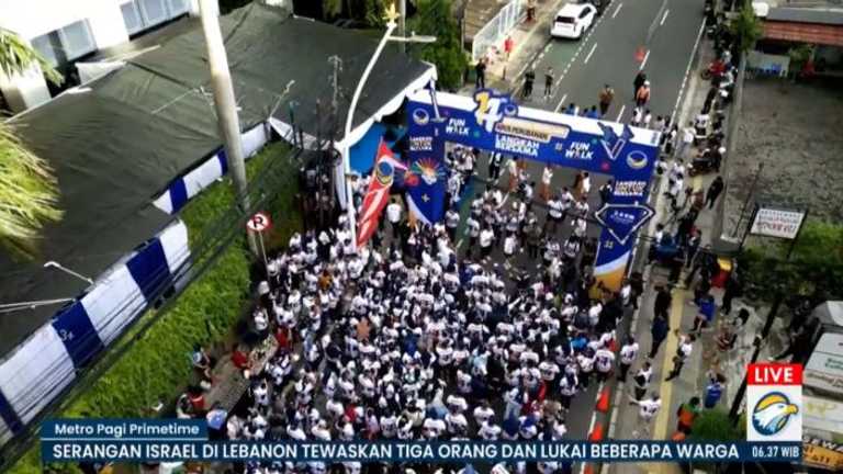 Ribuan Peserta Ramaikan Fun Walk HUT ke-14 NasDem, Surya Paloh Buka Acara