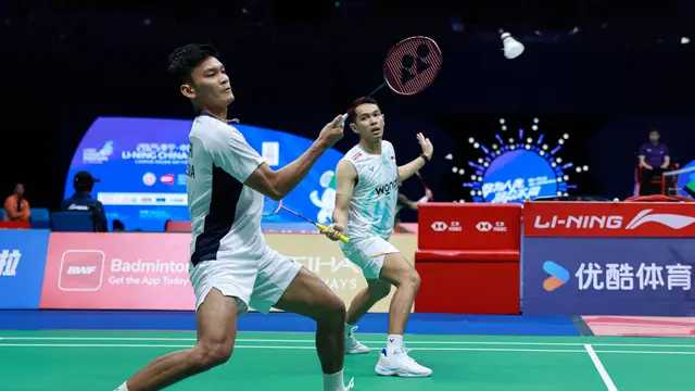 Fajar/Fikri melaju ke perempat final China Masters 2025 setelah menang rubber game