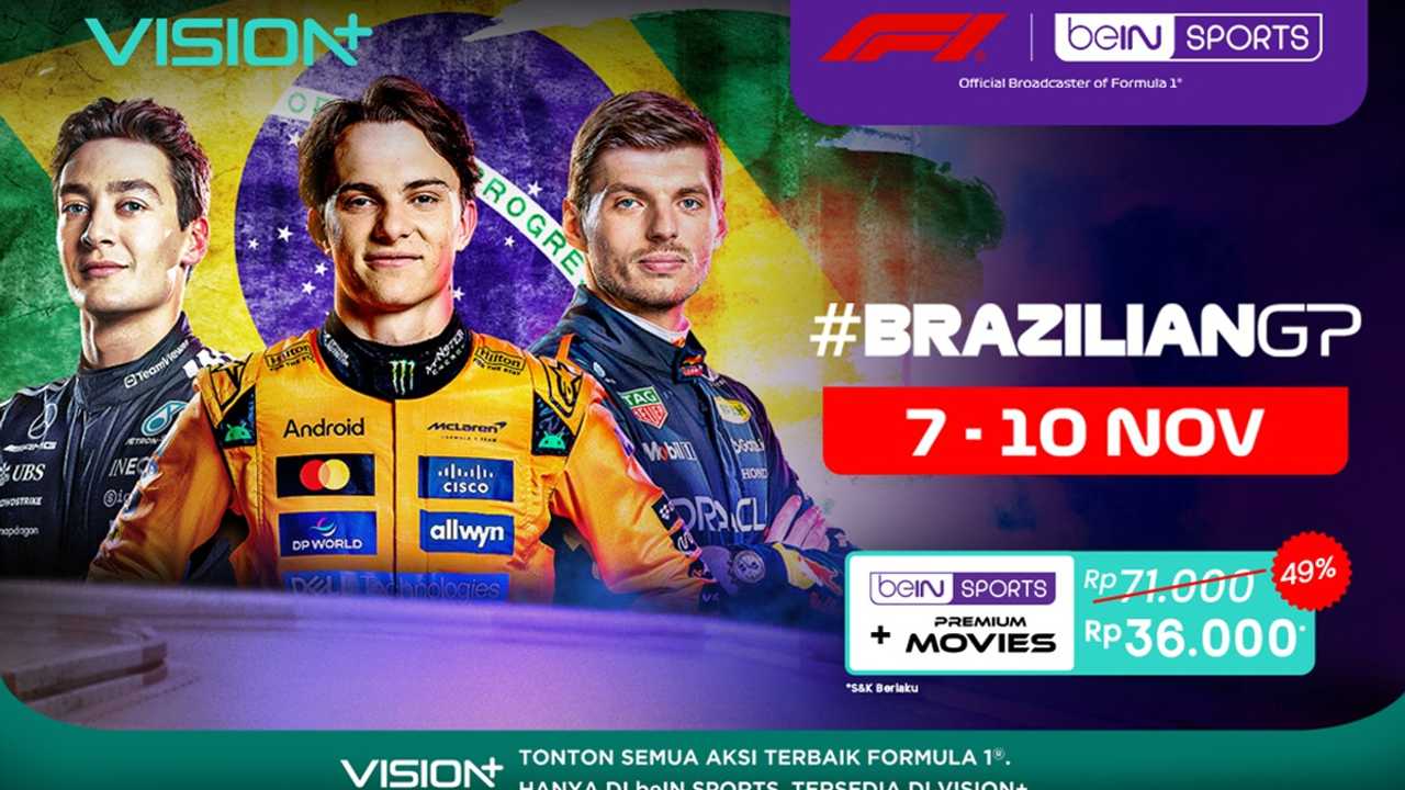F1 GP Brasil 2025: Jadwal Lengkap dan Link Live Streaming Vision+