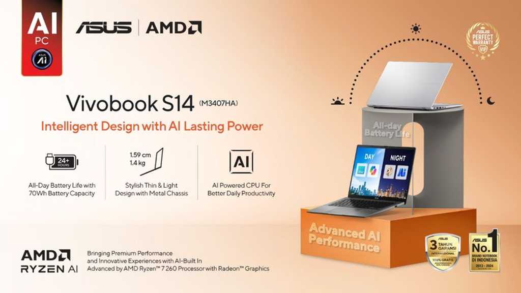 ASUS Vivobook 14 M3407HA: Laptop AI dengan performa tinggi