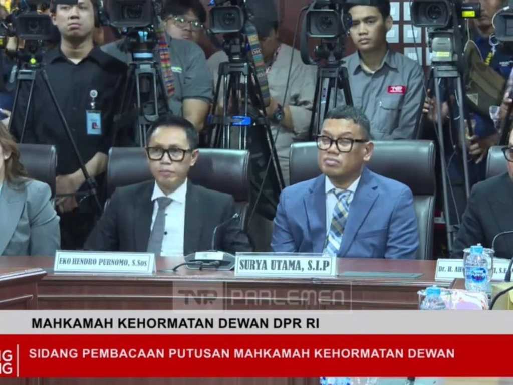 MKD DPR: Uya Kuya Tidak Bersalah, Sahroni-Nafa Urbach Tetap Dinonaktifkan