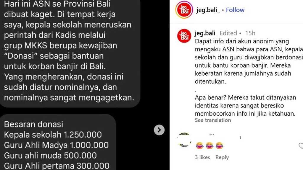 Gubernur Koster bereaksi soal imbauan donasi ASN Bali bertarif