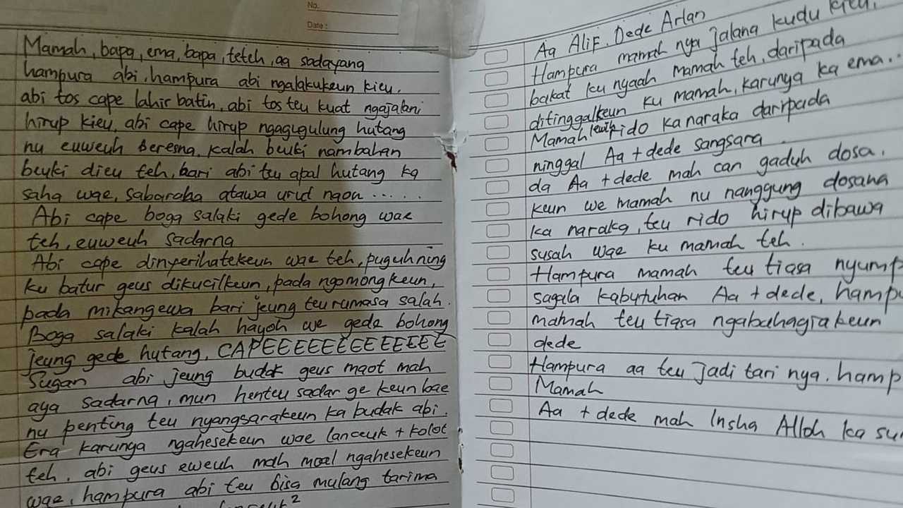 Terungkap! Isi Surat Wasiat Ibu di Bandung: "Mamah Lebih Rela ke Neraka" Usai Tewas Bersama 2 Anaknya