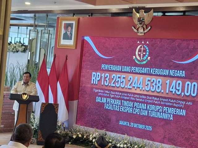 Prabowo: Dana Rp13,2 Triliun Kasus CPO Mampu Renovasi Ribuan Sekolah