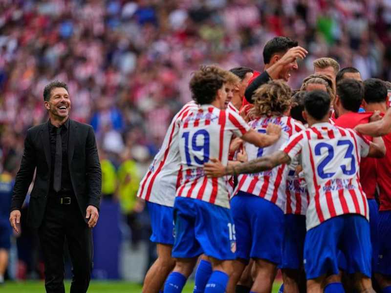 Simeone menangis usai gol spektakuler Julian Alvarez di Derbi Madrid