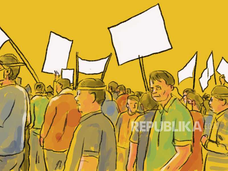 Jalan Patung Kuda-Balai Kota Ditutup Imbas Demo Dukung Kebijakan Prabowo