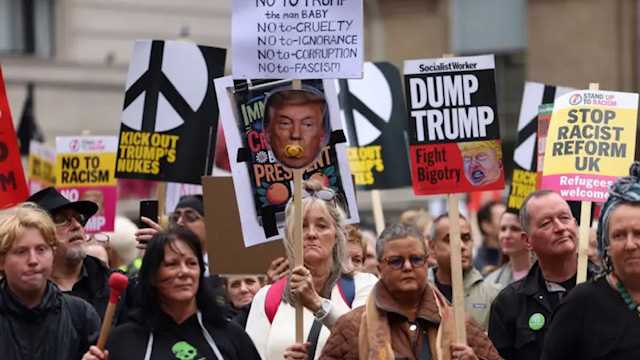 Ribuan demonstran protes kunjungan Donald Trump ke London