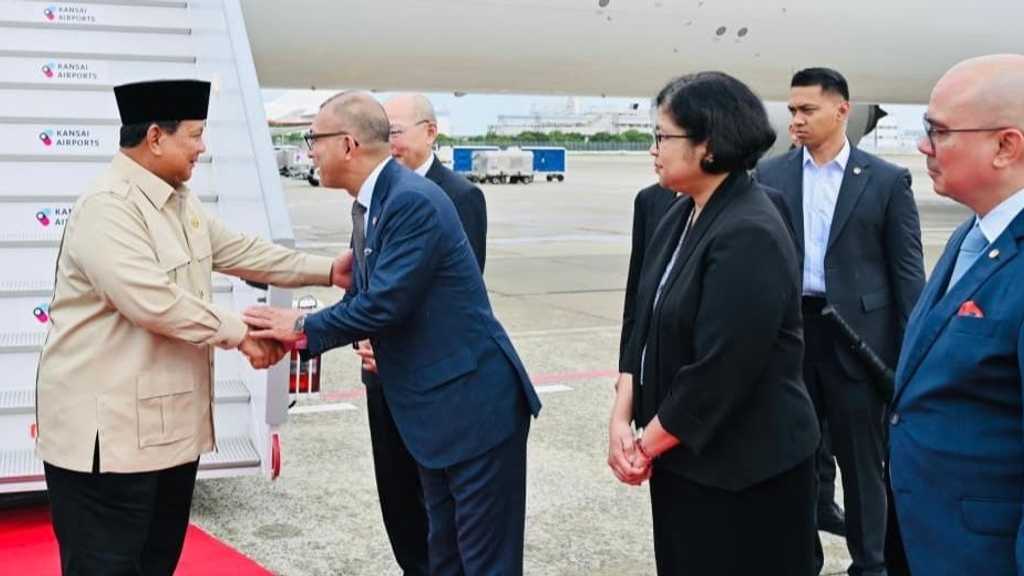 Prabowo Tiba di Jepang, Kunjungi Paviliun Indonesia Expo 2025 Osaka