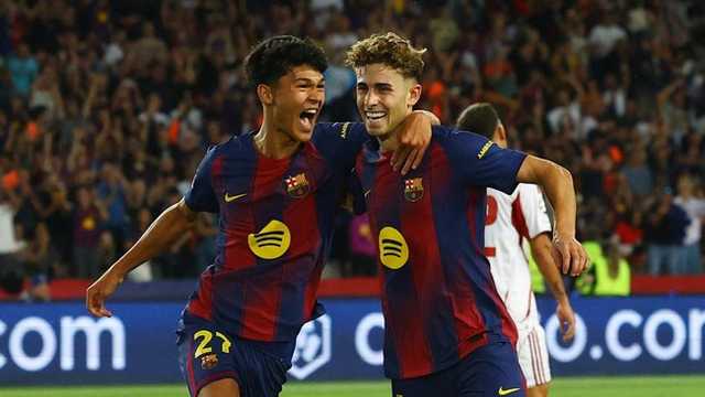 Fermin Lopez Hattrick, Barcelona Bantai Olympiacos 6-1 di Liga Champions