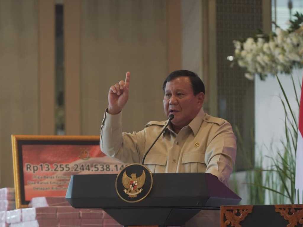 Setahun Prabowo: Rp13,2 Triliun Bukti Komitmen Berantas Korupsi