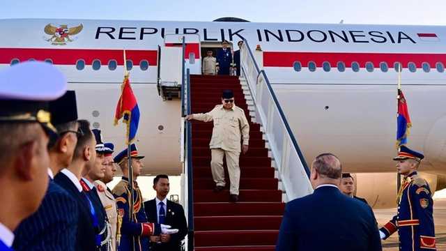 Prabowo Tiba di Mesir, Hadiri KTT Perdamaian Gaza untuk Gencatan Senjata
