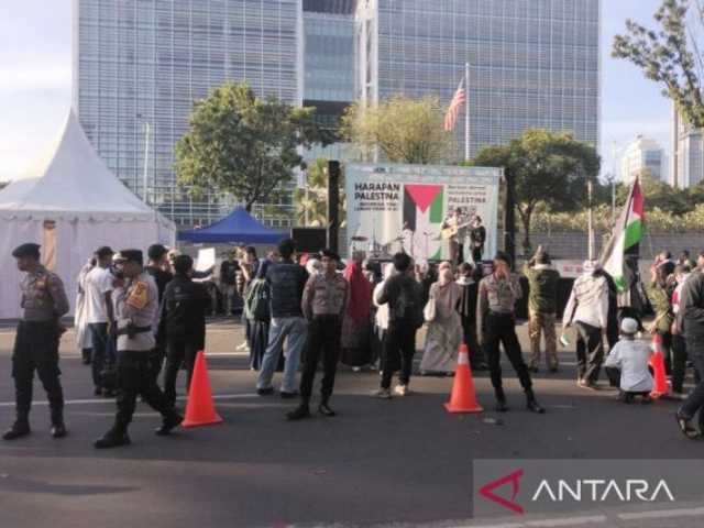 Aksi Bela Palestina di Kedubes AS: 869 Personel Dikerahkan, Lalin Situasional