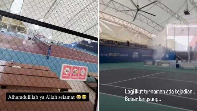 Atap Lapangan Padel Roboh Saat Turnamen, Tasya Farasya & Desta Selamat